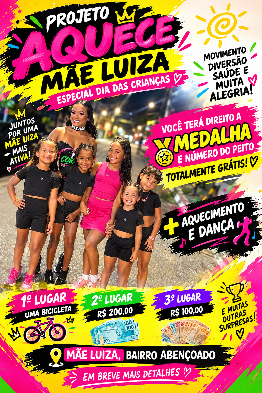 Corrida kids aquece mãe Luíza